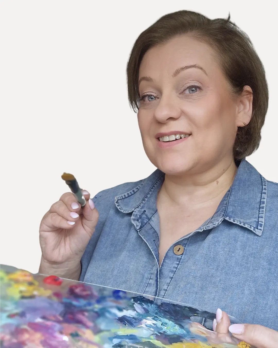 Malowanie pędzlem z paletą farb